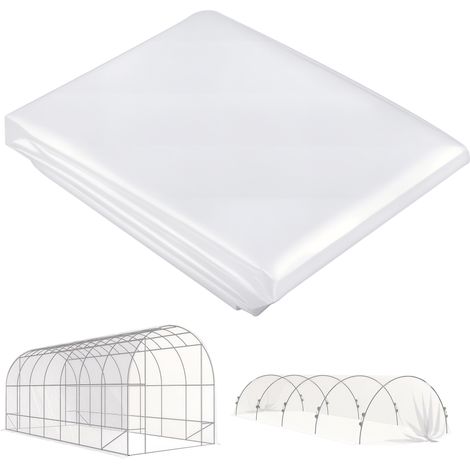 Bâche protection serre anti UV imperméable couverture plantes jardin extérieur 7x8 m