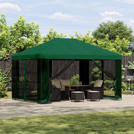 vidaXL Gazebo 4 x 3 m Green Polyester and Steel 190 gsm