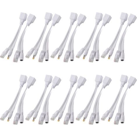 10 paires de caméras IP Poe RJ45 câble Ethernet adaptateur injecteur DC 12 v-RAPANDA (1/4)