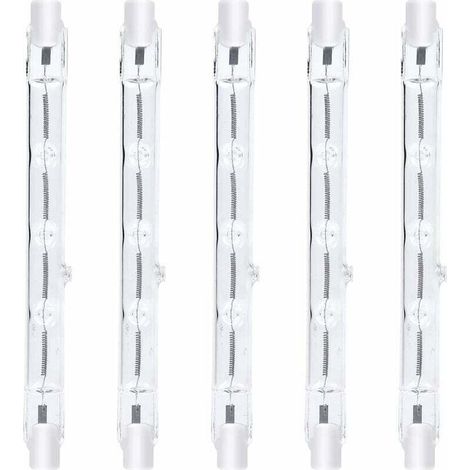 YMYNY 118mm R7s Dimmable ampoule halogène crayon 300W Blanc Chaud 2800K r7s linéaire 3000lm AC220-240V J118 Projecteur Halogène Linéaire pour l’éclairage de paysage, sécurité, lampadaire (5pcs) [Class
