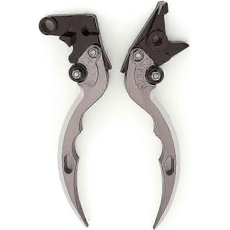 Leviers de frein et d'embrayage réglables en aluminium pour moto Yamaha XVS650 Dragstar 1997-2003 et XVS1100 Dragstar 1999-2004 (gris) (1/5)