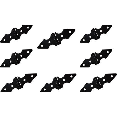 Hochleistungs-Scharniere für Zäune – geeignet für diverse Türen, Schränke, Kisten usw. – 8 Stück, schwarz, 1,2 x 2,4 cm (1/5)