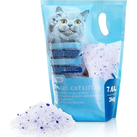 Litter for cat, cristaux of silicate, litter for cat of high quality, without dust nor grumeaux, with control upper of the odors and absorption effective of the liquid - 7.6 L/3 kg (1/5)