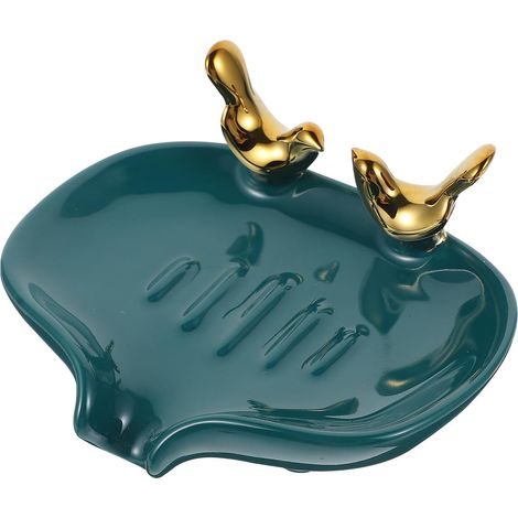 Porte-savon en céramique INOOMP avec système d'évacuation pour salle de bain , sans perçage , autone (1/5)