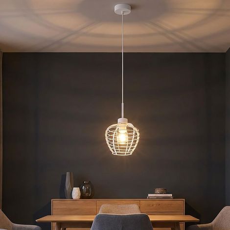 LED Hängeleuchte Pendelleuchte Esszimmerlampe höhenverstellbar weiß H 120 cm (1/5)