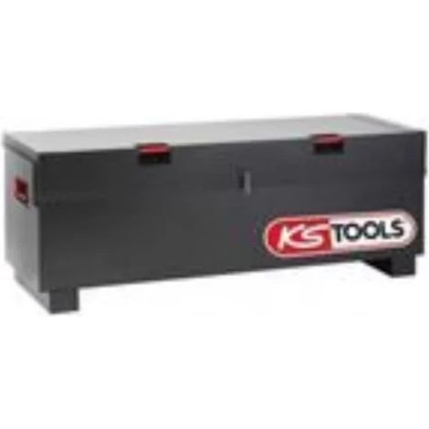 Kstools – Coffre de chantier en tôle d'acier renforcée 1.5-2mm – Dimensions L 1120 x H 650 x P 595 mm – Système de fermeture sécurisé (1/3)