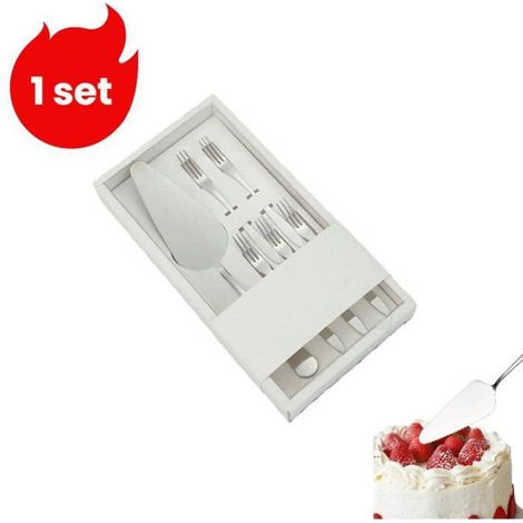 Couteau À Gâteau - Fourchette À Gâteau - Ensemble Métal Inoxydable - Pour Desserts Et Fruits - 1 Pièce (1/5)