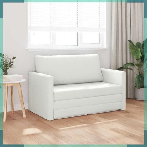 4106714 Canapé-Lit 110cm Blanc Simili cuir (1/5)