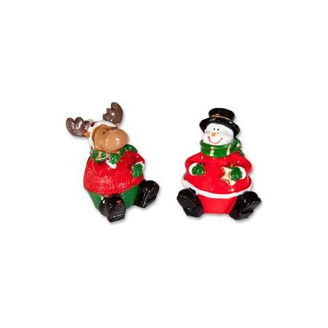 Decorazione natalizia 24 pezzi 4x4x5cm pupazzo di neve/renna OZB05245