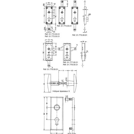 Serrure de garage verouillage bas avec ressort épaisseur 29mm - WSS - 16540000010 (1/2)