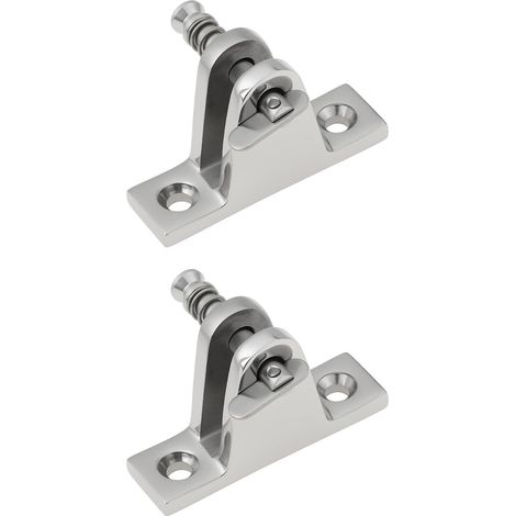 2 Charnières de Pont Bimini - Acier Inoxydable 316 - Fixation 90° - Pour Support Capote Bateau - 56,5 x 16,5 mm (1/5)