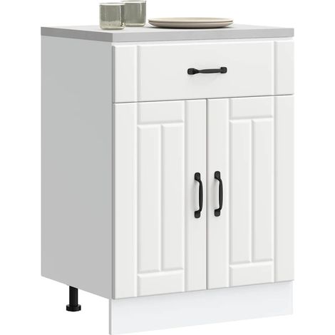 vidaXL Kitchen Base Cabinet "Lucca" White Engineered Wood