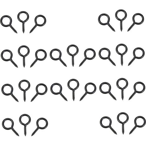 30 crochets à vis - fer - noir - pour suspension et rangement (1/5)