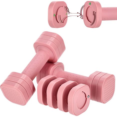 Verstellbare Hanteln, 4-in-1-Trainingshanteln – pink