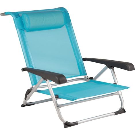 Silla de playa saint-tropez con almohada azul BOGAERT (1/5)