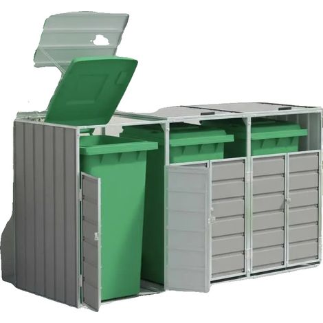 Rangement de poubelles, Design durable, Organisation pratique, vert armée (1/2)