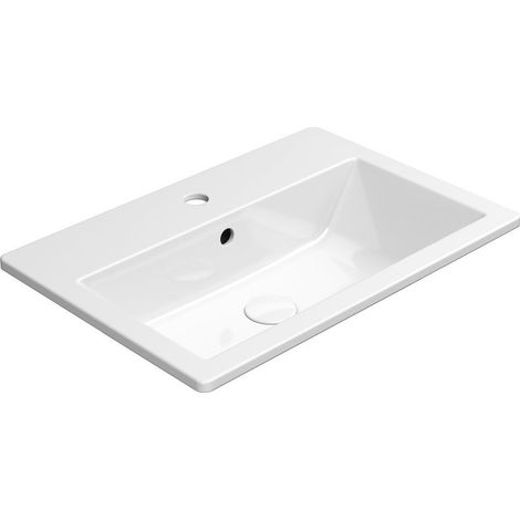Lavabo en céramique KUBE X 58,5x40,5cm, à encastrer, blanc ExtraGlaze (1/2)