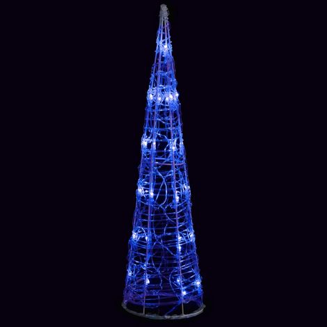 Cône lumineux décoratif pyramide à LED Acrylique Bleu 60 cm CFW368991 (1/5)