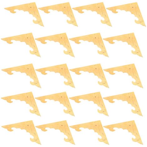 20 pièces Protections d'angle en bois pour boîte à bijoux - Couvre-bords décoratifs 58x58x5mm jaune (1/5)