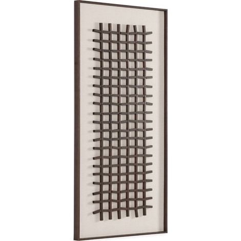 Tableau mural géométrique en bois et verre brun - brun (1/5)