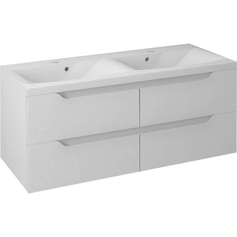 Sapho Wave - Doppelwaschtischunterschrank 120x50x48 cm, weiß WA120-3030