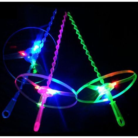 Jouet à mâcher pour chien, Lot de 8 Soucoupe volante lumineuse à pousser à la main, soucoupe volante lumineuse, jouet libellule en bambou (1/3)