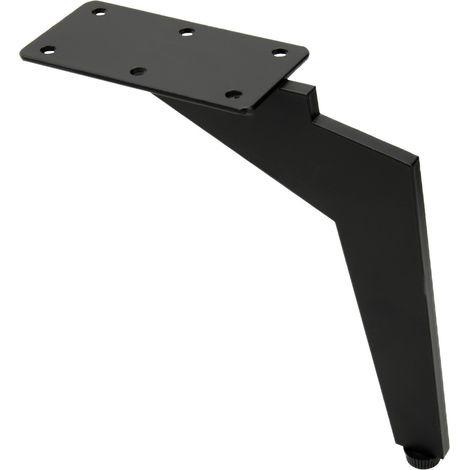Pata de mueble estilo loft de metal, color negro mate, 17 cm (1/5)