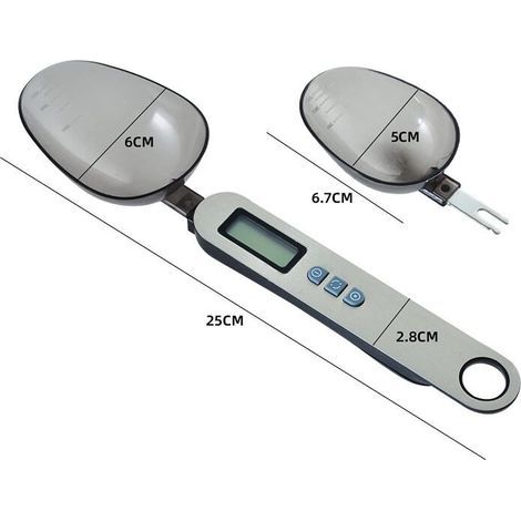 Bilancia digitale a cucchiaio, 500G/0.1G 300G/0.1G Cucchiaio dosatore elettronico Bilancia digitale a cucchiaio Cucchiaio dosatore elettronico con schermo LCD per cucinare, cuocere al forno, farina, (1/5)
