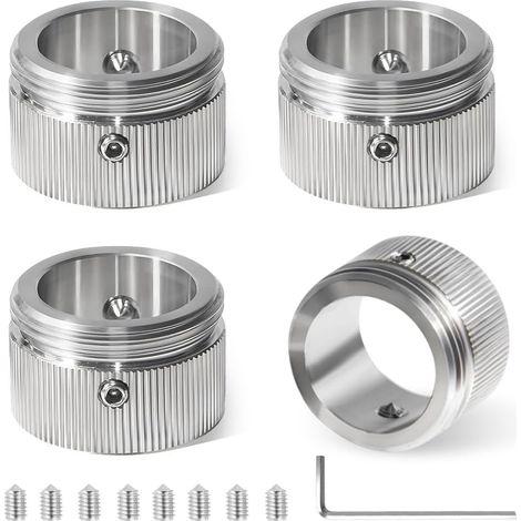 Lot de 4 adaptateurs de thermostat de radiateur M30 x 1,5, en acier inoxydable 304, adaptateur RA/Rav/RAVL, tête thermostatique avec bandes, accessoires de radiateur avec clé hexagonale (1/5)
