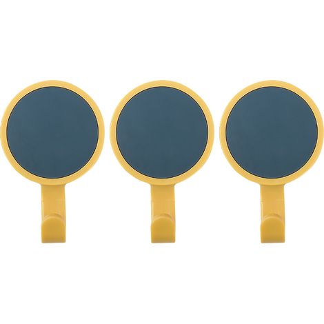 Lot de 3 Crochets Serviette 360° Rotation, Forte Adhérence, ABS Durable, Crochets Multifonction pour Chapeau, Salle de Bains Maison, Bleu Foncé + Jaune (1/5)