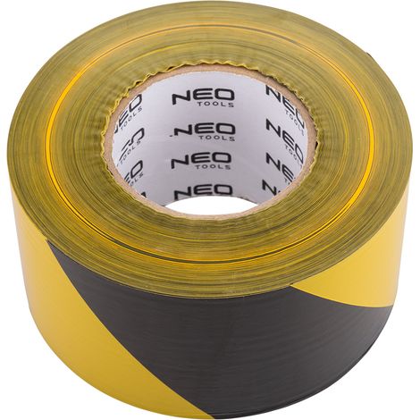 Gelbes und schwarzes Warnband 75 mm x 500 m (1/5)