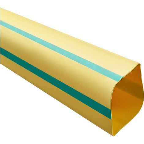 STEX24 Schrumpfschlauch 2:1, Rolle mit 30,0m, grün/gelb 32,0/16,0mm, 1 1/4 Zoll, WSR2 Schrumpftemperatur mind. 110°C, vollständig bei mind. 120°C - 1 Stück (1/3)
