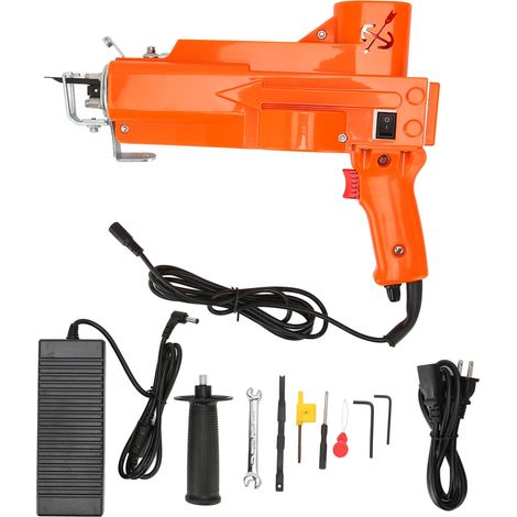 Pistolet à touffeter électrique orange pour tapis, machine à tisser manuelle 100-240V prise US (1/5)