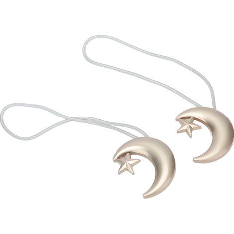 Lot de 2 embrasses magnétiques pour rideaux, idéales pour la décoration de fenêtres à la maison ou au bureau (dorées). (1/5)
