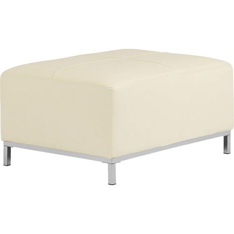 Ottomane OSLO Echtleder Hellbeige