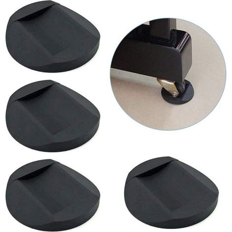 Furniture caster anti-slip mats, 4-piece set, protects all types of floors and rolling chairs. (1/4)