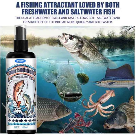 Konzentrierte Formel als Lockstoff für Salzwasserfische, Spray für Zackenbarsch, Schnapper und Barsch, verströmt einen attraktiven Duft. (1/5)