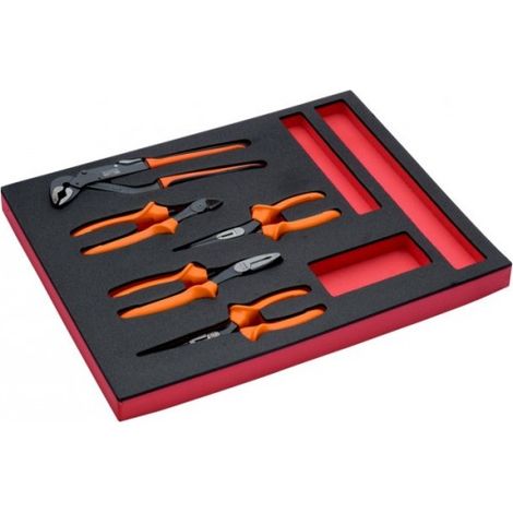 BAHCO - Jeu de pinces/pinces coupantes isolées, module mousse 2/3 Fit&Go - 5 pcs