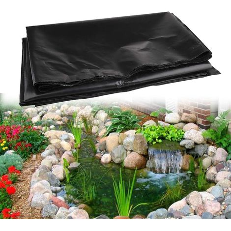 Bache Bassin Exterieur Bâche Noire pour Bassin 2x4m - Liner Bassin pour Bassins D'agrément Bassin a Poisson Sélection d'eau Cascade Fontaines Fleurs Jardinage Serres