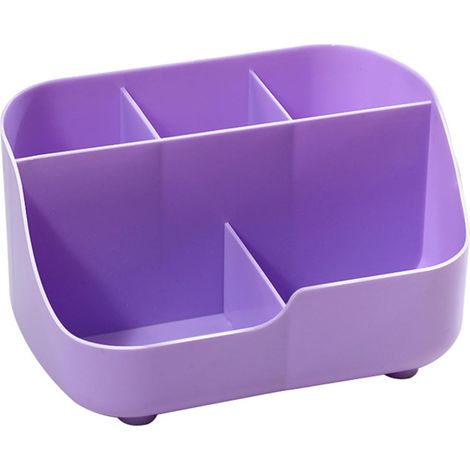Caja de cosméticos transparente de varios niveles, organizador de almacenamiento portátil de PP, ideal para joyas y accesorios, caja de almacenamiento de cosméticos transparente para el baño - morado (1/5)