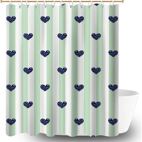 Rideau douche polyester 180x180 léger protection douche pour maison de vacances au bord de la mer (1/5)