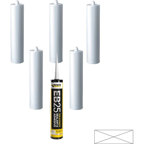 X6 Everbuild EB25 Ultimate Sealant Adhesive White Sanitary Mould Resistant 300ml (1/4)