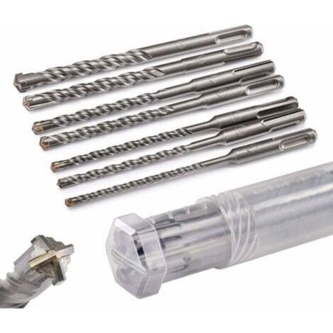 LaBlanc – Hammerbohrer-Set für Beton mit 4 Schneiden in den Größen 5, 6, 6, 8, 8, 10, 12 x 160 mm – verpackt in einem praktischen Drehkoffer (1/4)