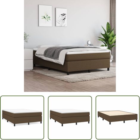 The Living Store Boxspringbett mit Matratze Dunkelbraun 140x200 cm Stoff - Boxspringbett - Doppelbett - Bettenrahmen - Matratze - Matratzentopper (1/5)
