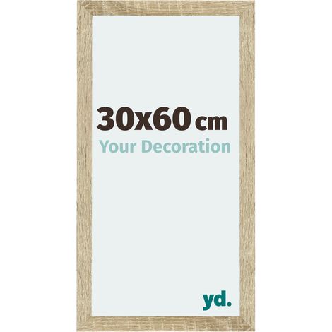 Your Decoration - 30x60 cm - Cadres Photo en MDF Avec Verre acrylique - Anti-Reflet - Excellente Qualité - Chêne Sonoma - Cadre Decoration Murale - Mura.