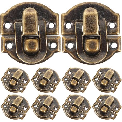 10-teiliges Set Vintage-Schlosskästchen, antikes Schmuckkästchenschloss, Vintage-Vorhängeschlossverschluss, Zubehör für Schubladen und Kommoden