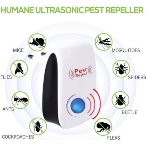 Pack de 4 Appareil Ultrason Souris - et Rats Barrage aux Insectes Repulsif à Tue Mouche Electrique Anti Puissant ultrasons rongeurs (1/3)