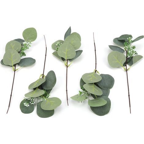 5pcs Artificial Plants Faux Leaves Simulation Lifelike DIY Decoration for Home Garden Office Wedding (1/5)
