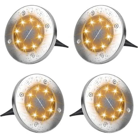 Set mit 4 Solar-Außenleuchten für Garten, Einfahrt, Terrasse, Hof oder Rasen, mit warmweißen LEDs. (1/5)