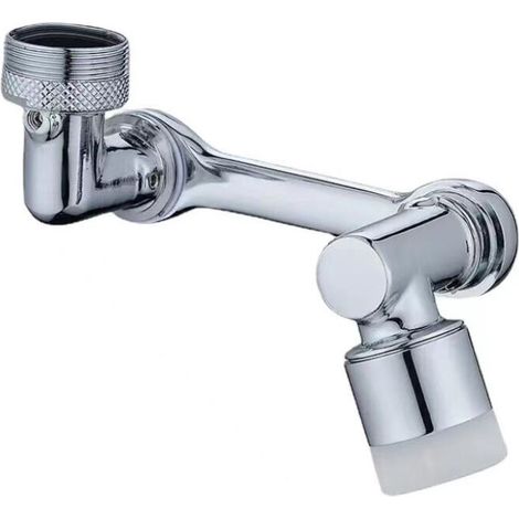 1080 Degrés Aérateur de Robinet, Mousseur robinet cuisine, Filtre économiseur d'eau, Pivotant Mousseur, 2 Modes adaptateur Pour robinets avec diamètre de filetage mâle de 20/22/24mm, argent